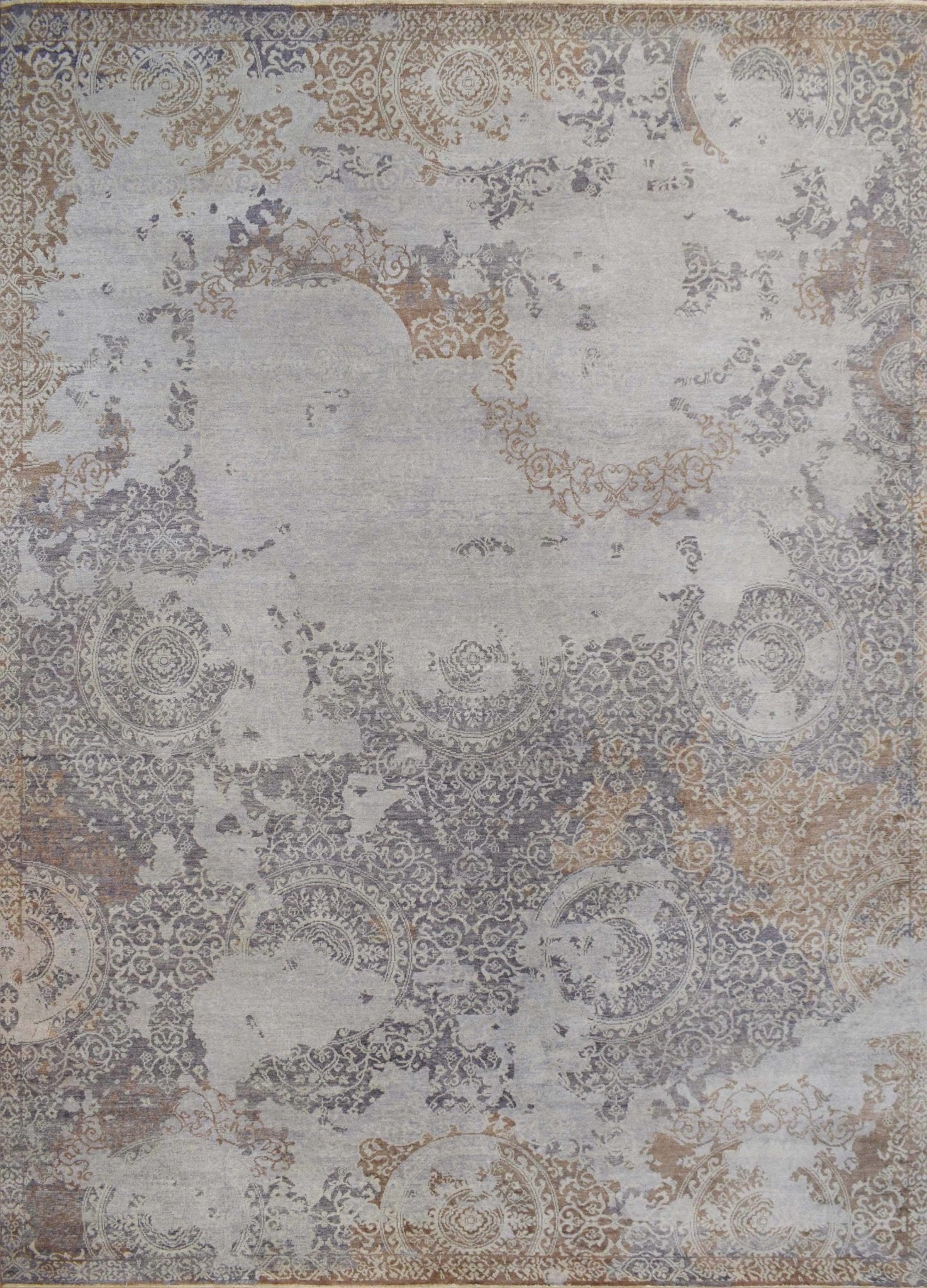 8x10 Rug | Modern Handmade Wool blended viscose Area Rug | TRD1634810