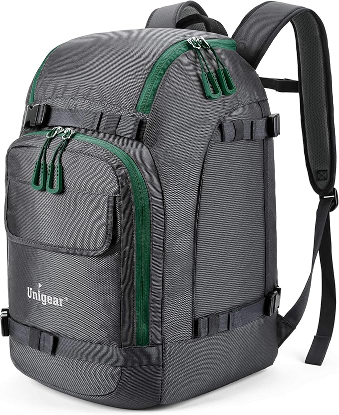 Unigear Ski Boot Bag Backpack for Helmet 50L/70L, Goggles, Gloves, Skis, Snowboard & Accessories (Gray)