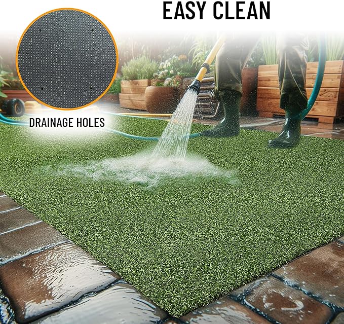 Ottomanson Artificial Turf Golf Hitting Mat 6'6" x 12' Indoor/Outdoor Waterproof Synthetic Fake Grass for Putting Practice Baseball Football Sports Gym Backyard, Custom Size 2' up to 30'