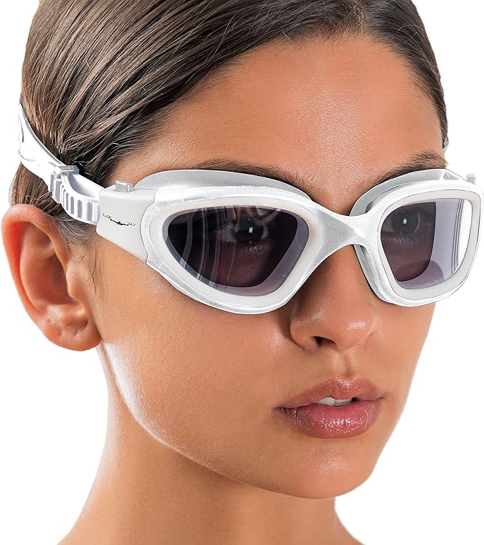 AqtivAqua Swimming Goggles, DX Wide View Swim Goggles for Adult Men Women, Anti Fog No Leaking