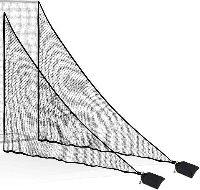 1/2PCS Golf Shank Net Attachment for Golf Hitting Nets with Sandbag, 7 * 7FT/7 * 10FT Golf Barrier Side Net,Golf Practice Hitting Net Barrier Net for Golf, Baseball, Hockey, Soccer (Black/Red