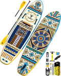 YASKA Inflatable Stand Up Paddle Board - 11ft Extra Wide Paddleboard with Premium SUP Board Accessories,Camera Mount,Non-Slip EVA Deck,5 Handles,Youth/Adult