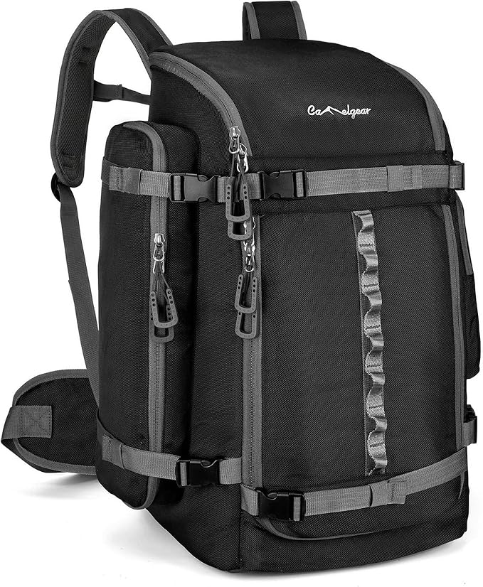 65L Ski Boot Bag,Large Duffle Travel Bag,1680D Nylon Waterproof Padded Ski Boot Bag Backpack For Women Men Kids