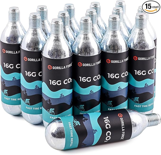Threaded CO2 Cartridges, 16g for Bike Tire Inflators