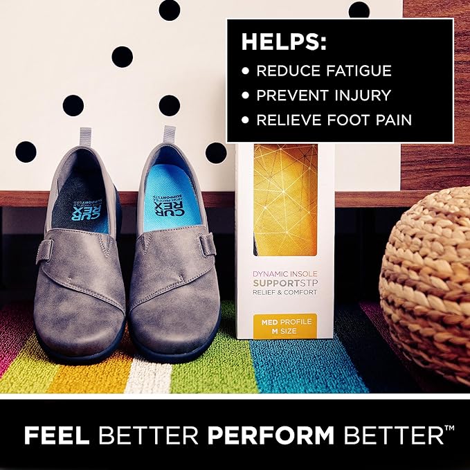 CURREX SupportSTP – Arch Support Insole w/Superior Cushioning & Airflow, Heavy Duty Shell for Less Fatigue – Comfort, Athletic, Casual and Work Shoe Inserts, Men & Women – Medium Arch, 2XL