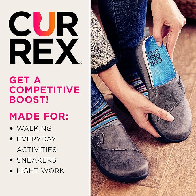 CURREX SupportSTP – Arch Support Insole w/Superior Cushioning & Airflow, Heavy Duty Shell for Less Fatigue – Comfort, Athletic, Casual and Work Shoe Inserts, Men & Women – Low Arch, Small