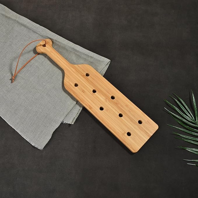 17 Inch Large Bamboo Wood Paddle Wooden Paddle with Airflow Holes