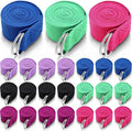 Leyndo 24 Pieces Yoga Strap Stretching Pilates Exercise Adjustable Straps 6 ft Non Elastic Yoga Belt with Adjustable D Ring Buckle for Pilates Gym Workouts Fitness