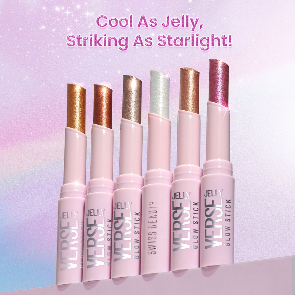 Swiss Beauty Jelly Verse Glow Eyeshadow Stick , Rich Color Payoff, Crease-Proof - Solar Flash