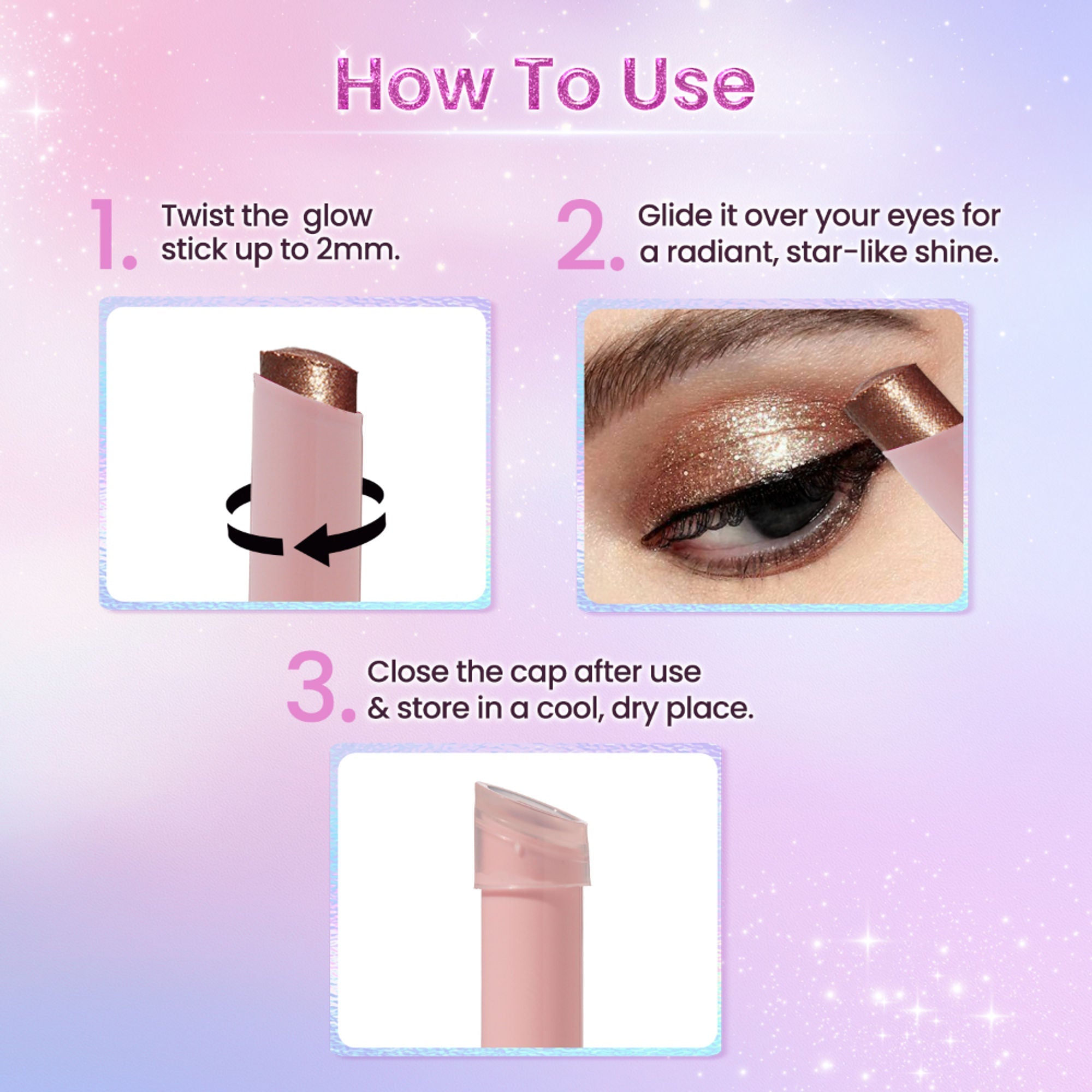 Swiss Beauty Jelly Verse Glow Eyeshadow Stick , Rich Color Payoff, Crease-Proof - Solar Flash