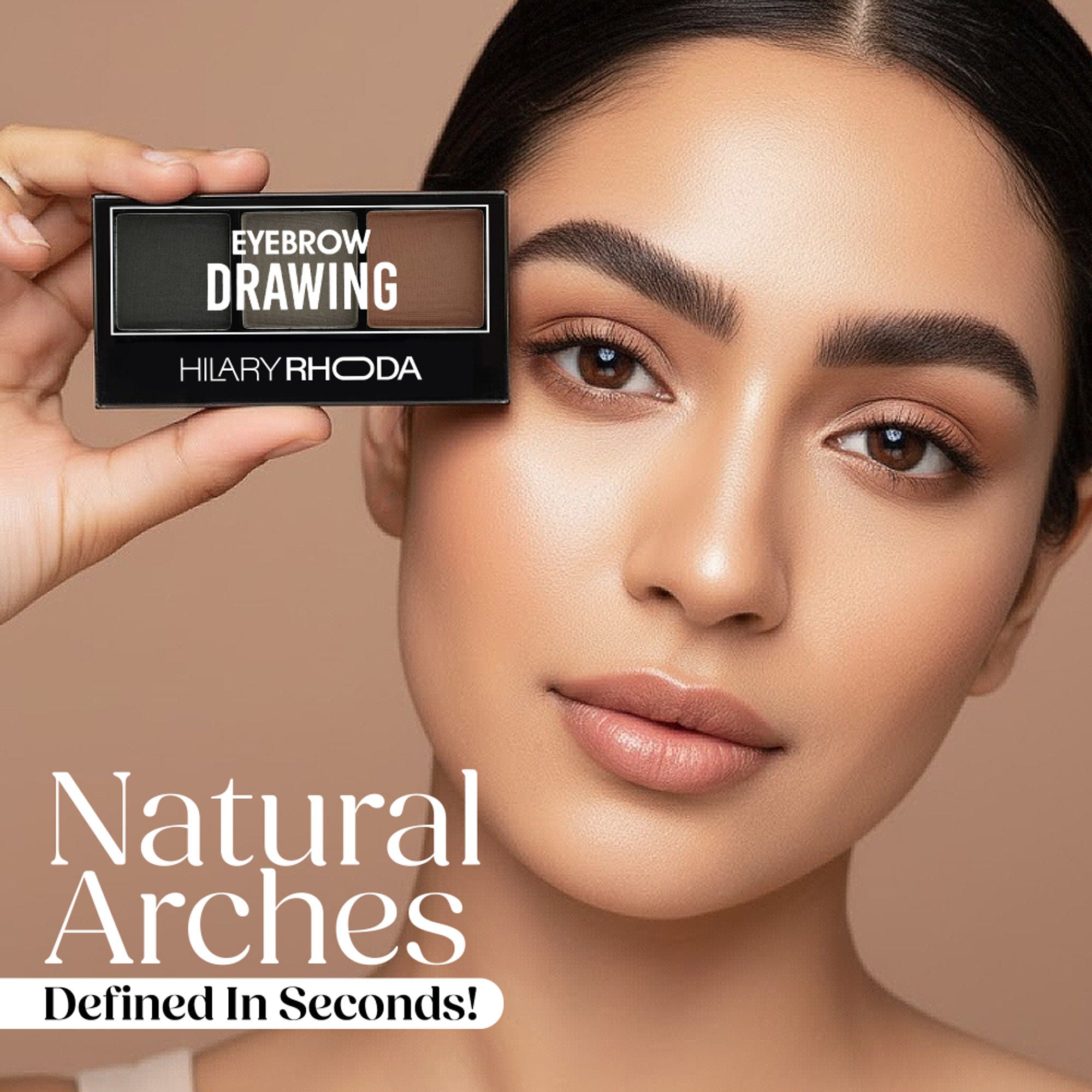 Hilary Rhoda Drawing Eyebrow Palette With 3 Natural Shades - 01