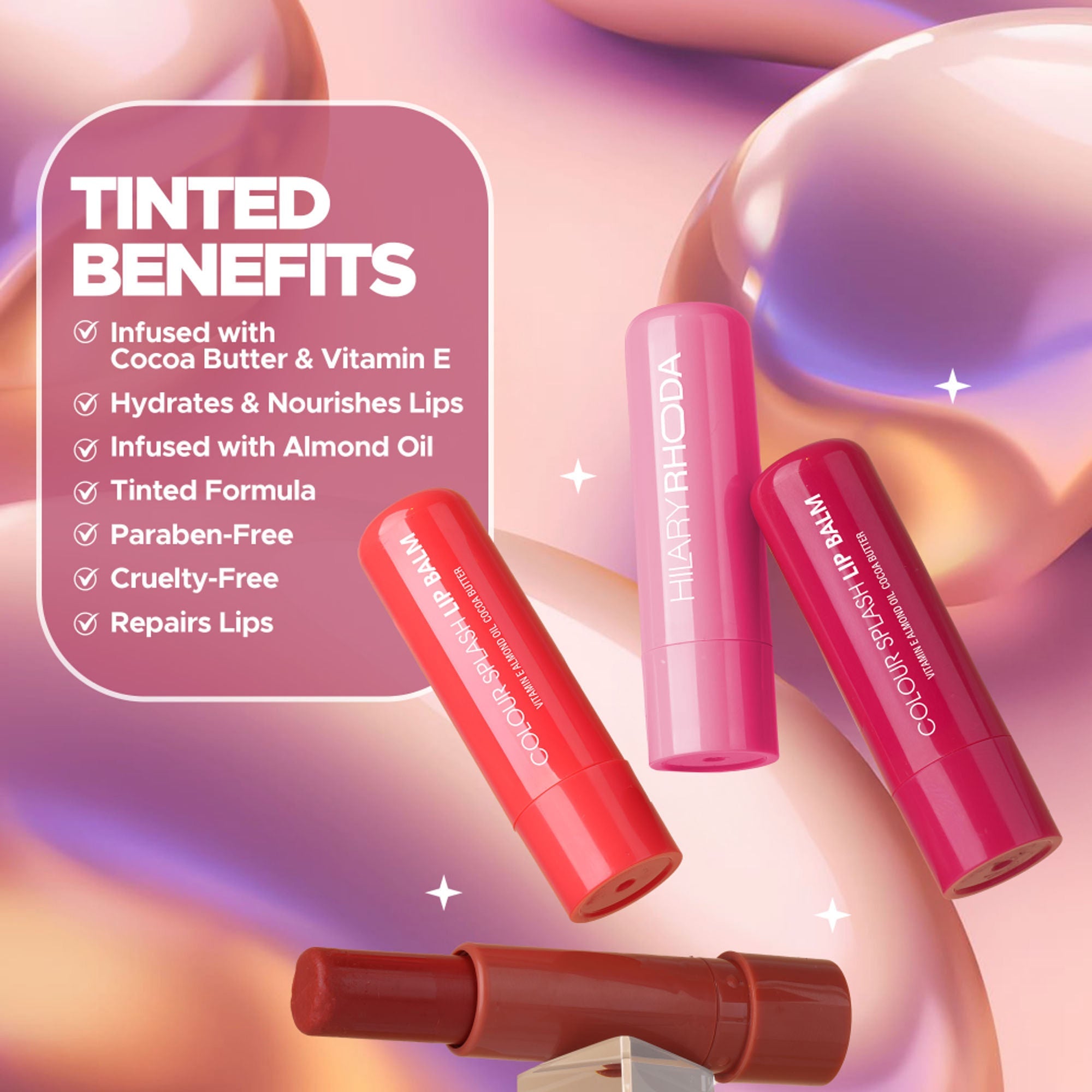 Hilary Rhoda Colour Splash Lip Balm With SPF 15 - Strawberry 03