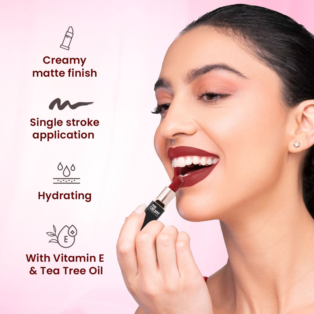 Swiss Beauty Pure Creamy Matte Lipstick - 17 Cute Cranberry