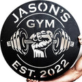 Custom Metal Dumbbell Gym Name Sign, Weightlifting Workout Room Wall Art, Personalized Home Gym Sign, Custom Gym Decor, Workout Garage