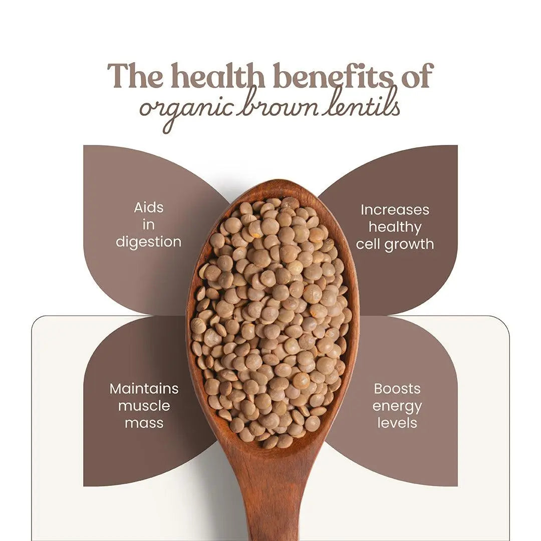 Bharat Vedica Organic Brown Lentils - Organic Masoor Dal Sabut