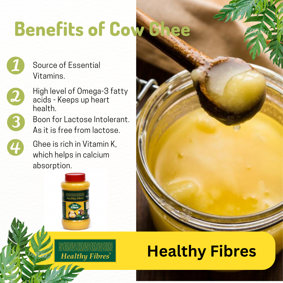 Healthy Fibres Cow Ghee | Homemade Cow Desi Ghee | Pure Cow Ghee for Better Digestion and Immunity