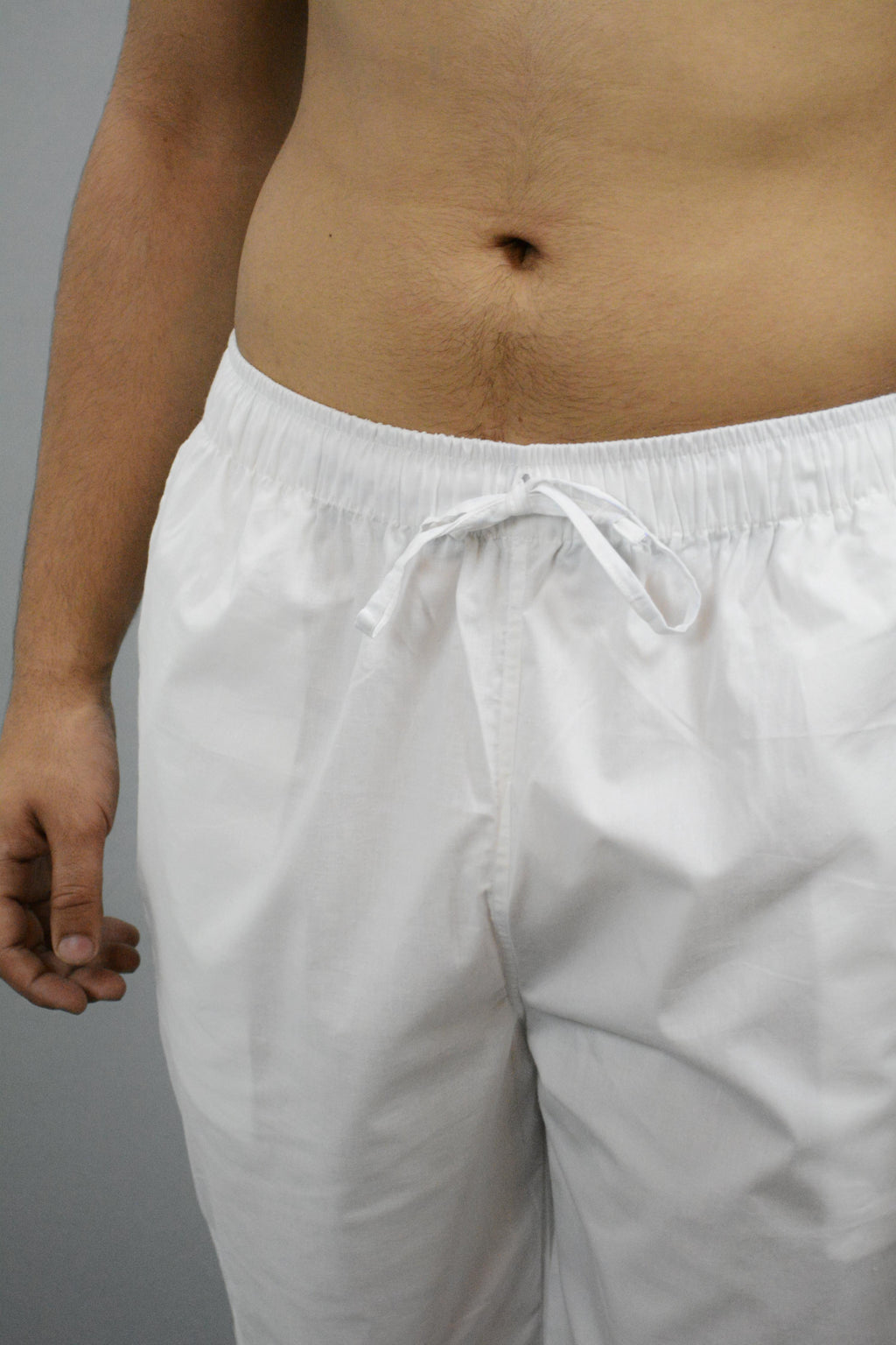 Fabmade White & Beige Combo Linen Pajama