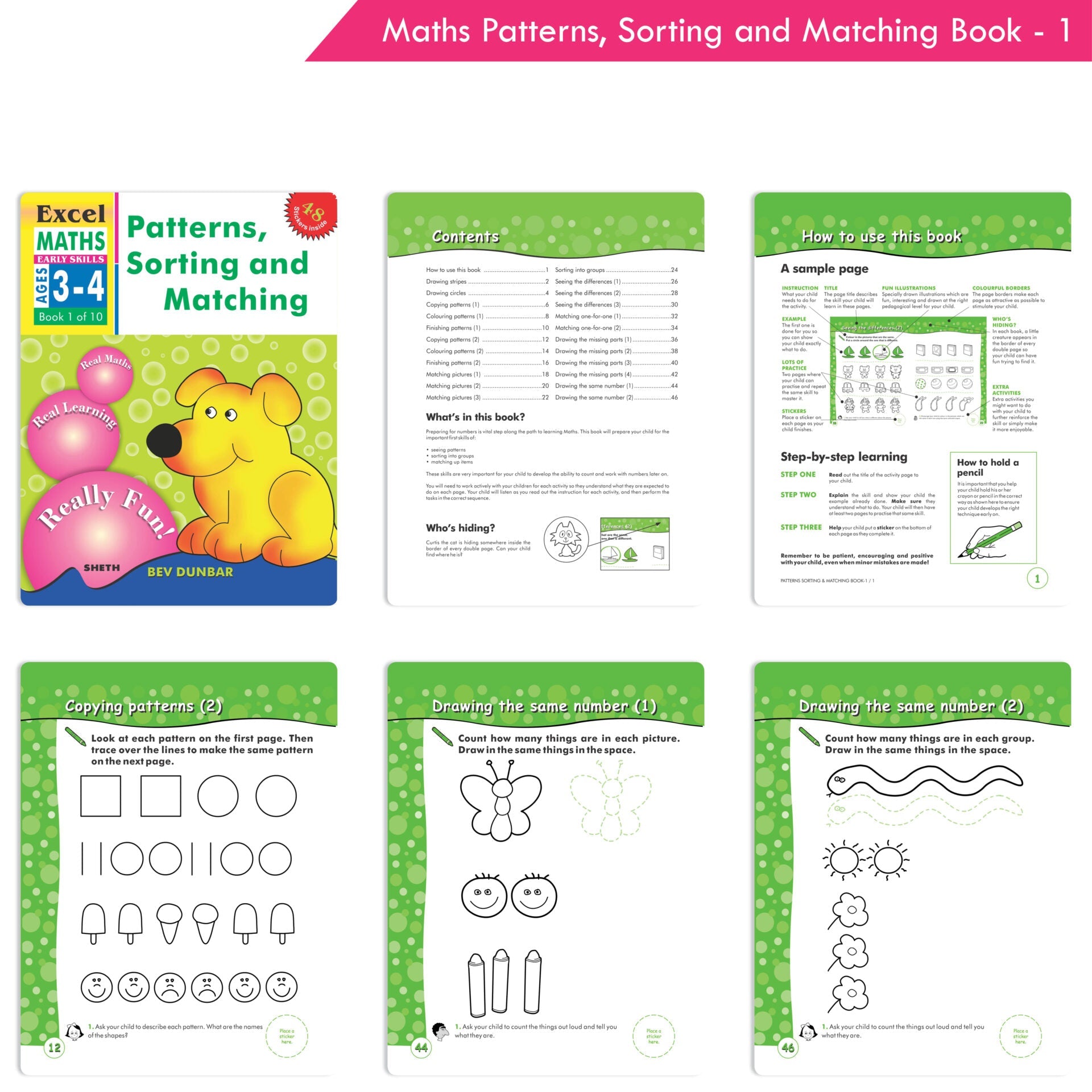 Excel Maths Early Skills Ages 3 - 4 Years (Set of 3) | Mathematics Book for Kids Nursery | Maths Combo Book Set