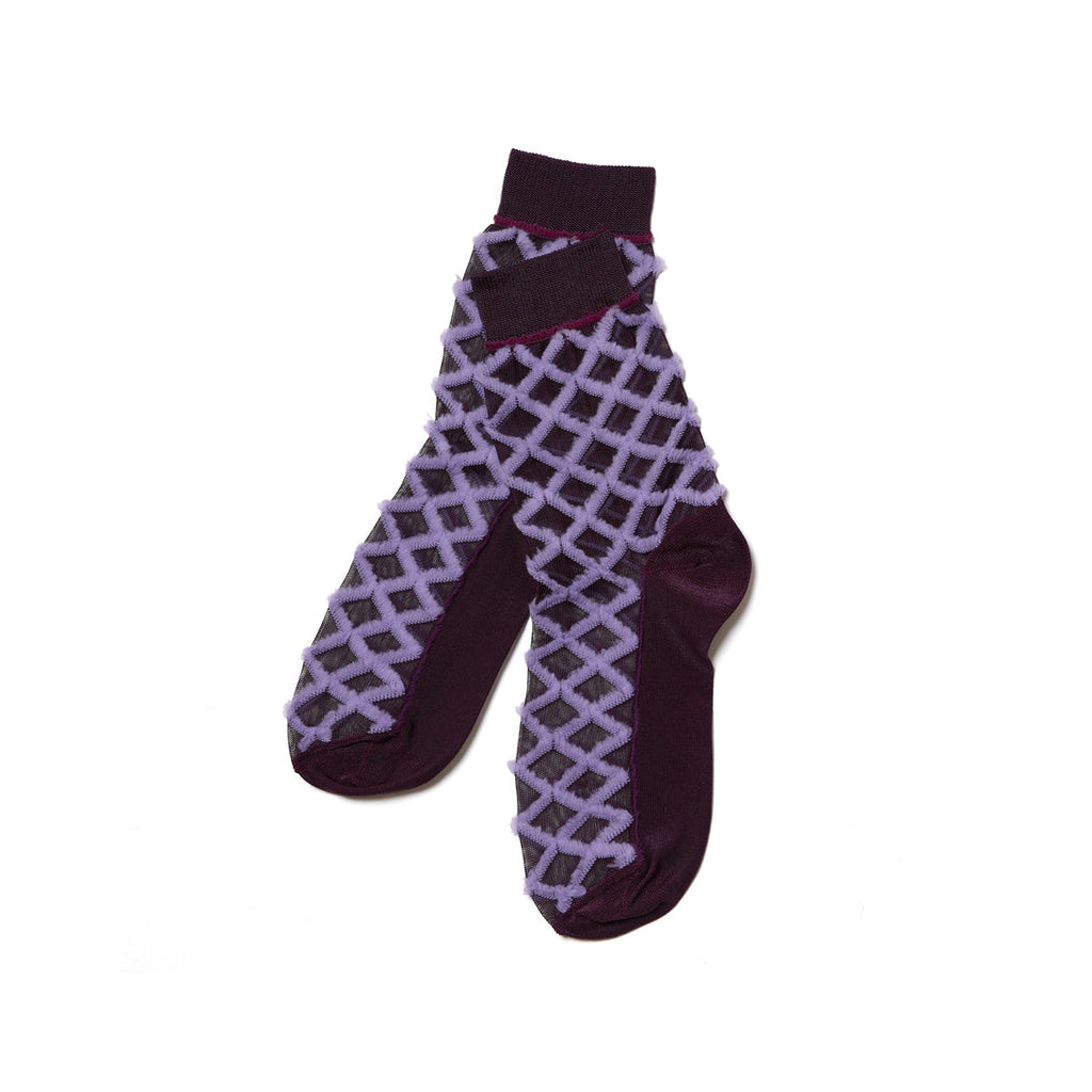 Fringe Diamond Crew Socks