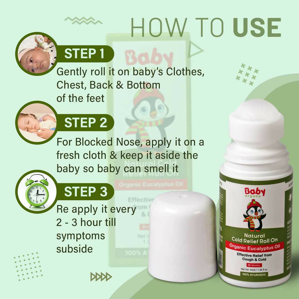 Babyorgano Hing Roll On and Natural Cold Relief Roll On Combo