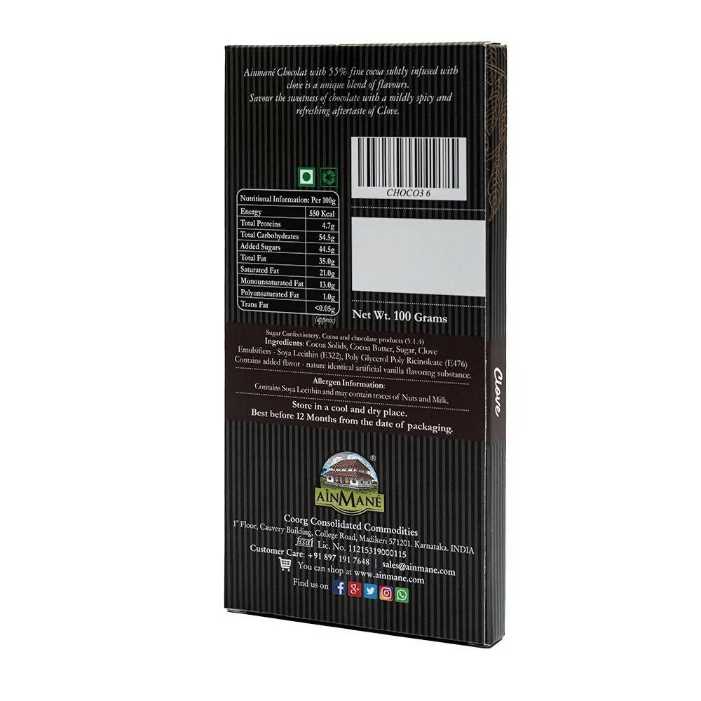 Ainmane Clove Dark Chocolate 55% Cocoa