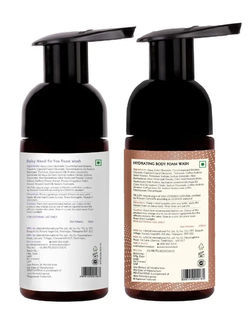 AreoVeda Mini Mom and Baby Wash Combo