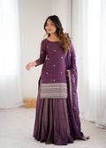 Lehenga Mart Designer Suit With Kurta Lehenga Dupatta For Women-Purple