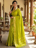 Anaita Olive Silk Saree With Blouse Piece