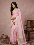 Anaita Pink Cotton Saree With Blouse