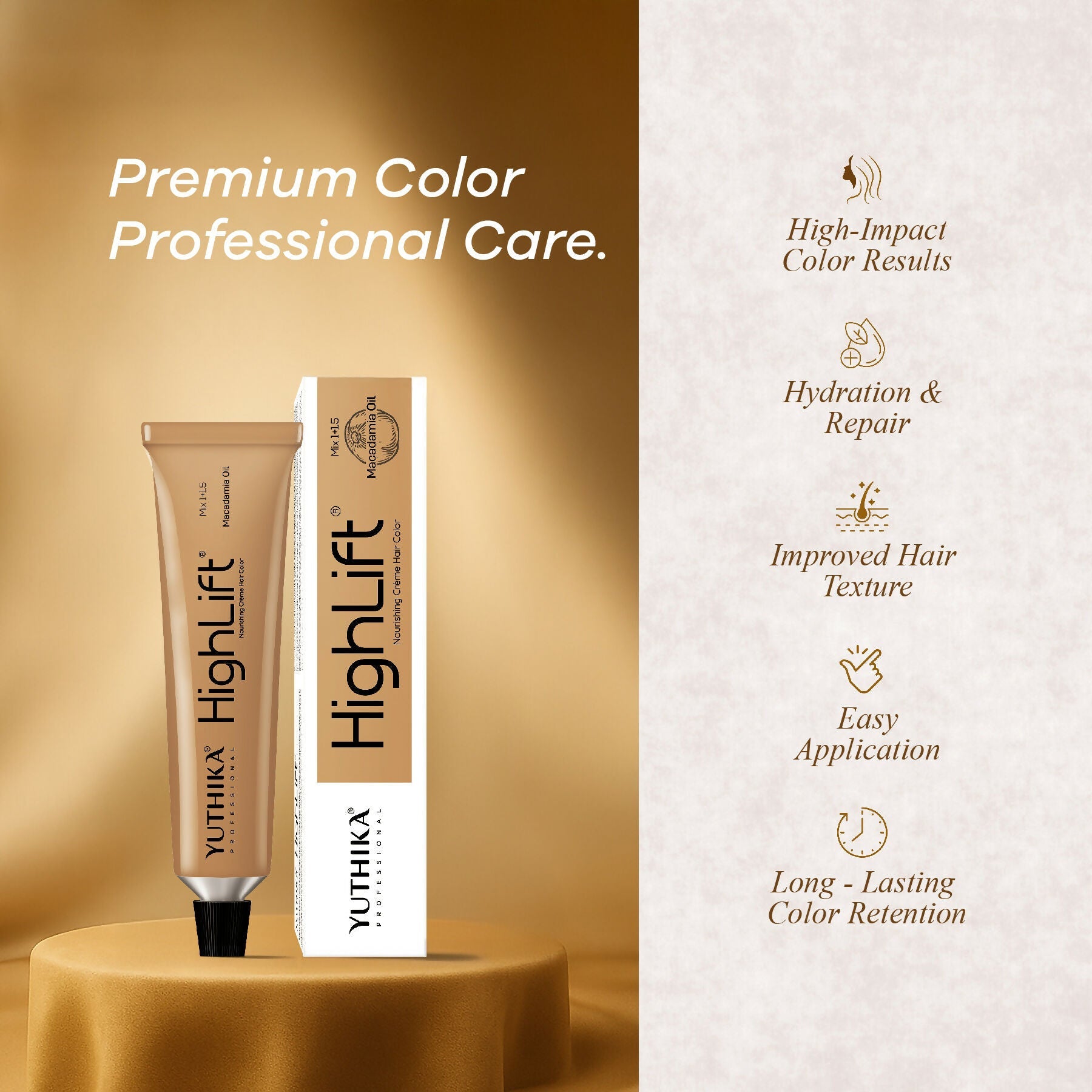 Yuthika Professional High lift Creme Hair Colour 12.5 Very Light Mahogany Brown