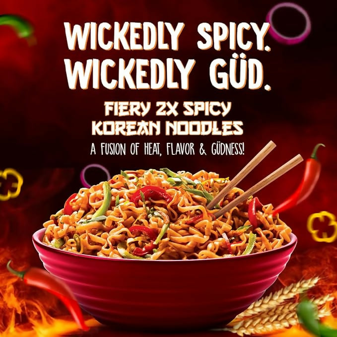 WickedGud Korean Instant Noodles Fiery 2X Spicy