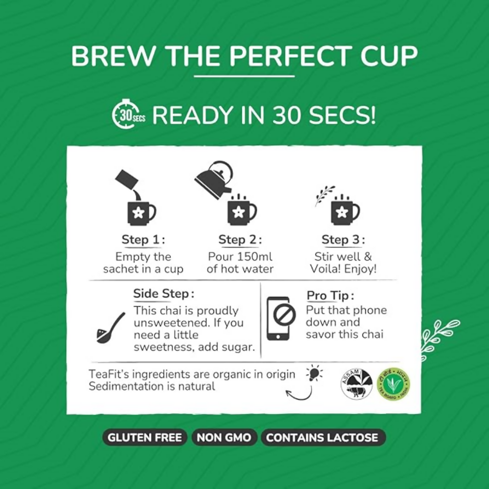 TeaFit Premium NO SUGAR Instant Cardamom Tea Premix