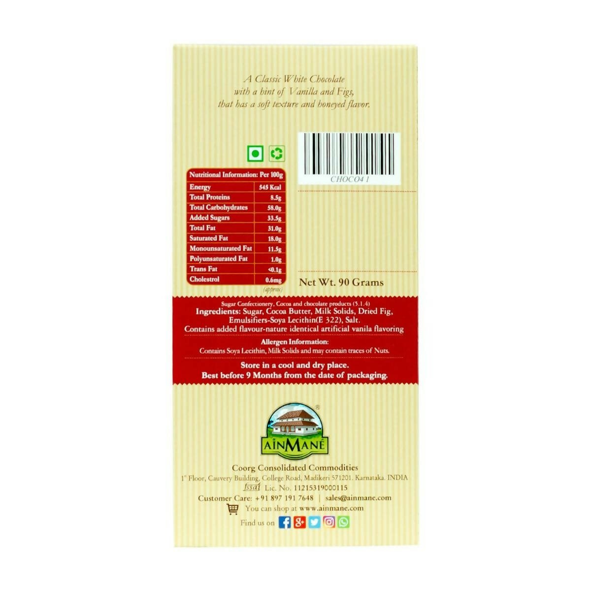 Ainmane White Chocolate
