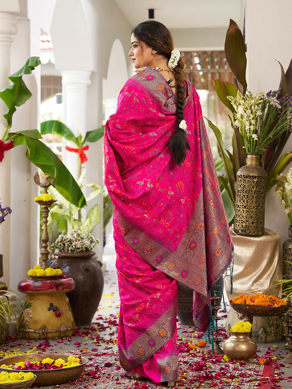 Shree Shyam Fashion Pink Soft Silk Saree