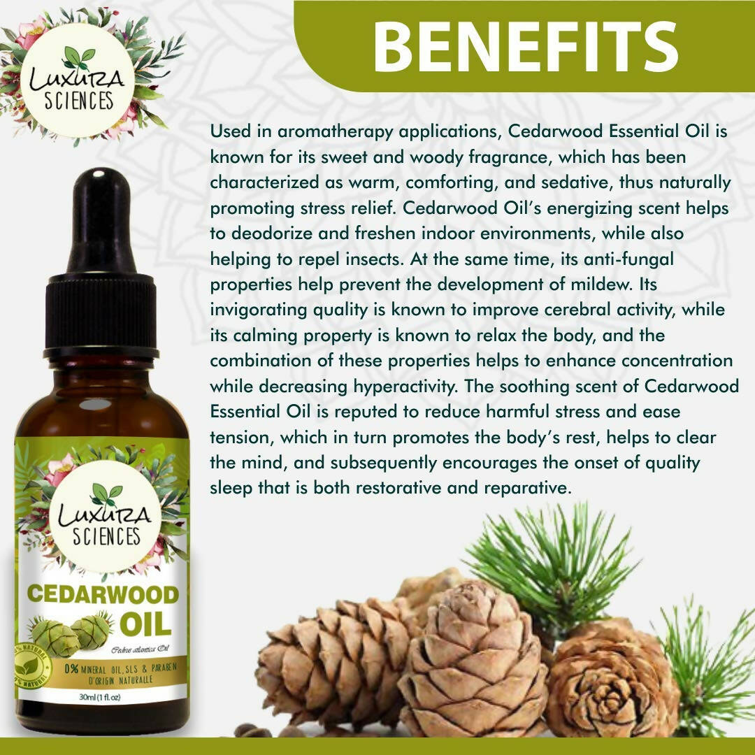 Luxura Sciences Organic Cedarwood Essential Oil