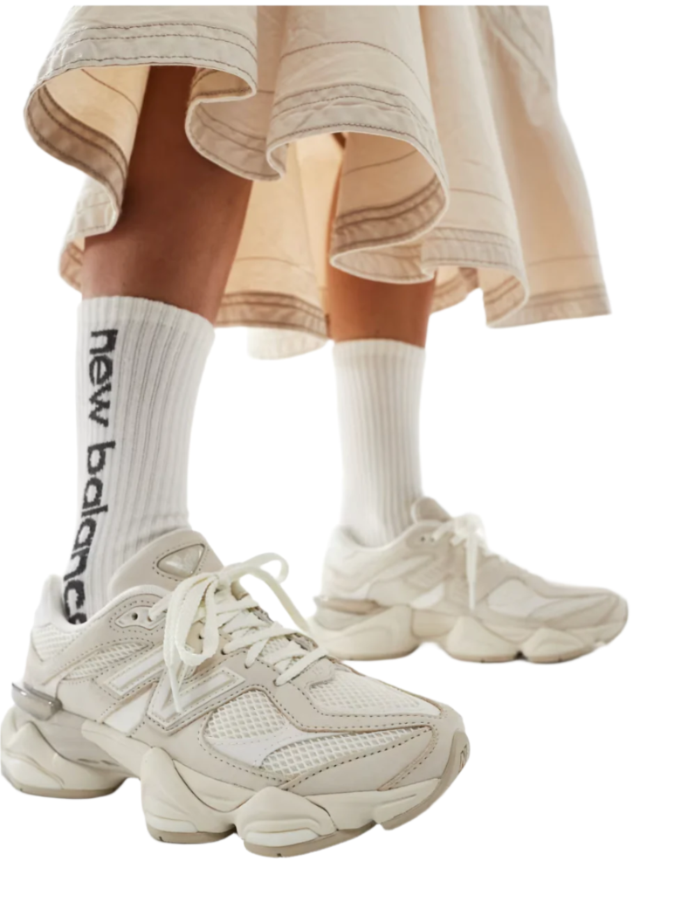 New Balance 9060 Beige Ribbon Laces