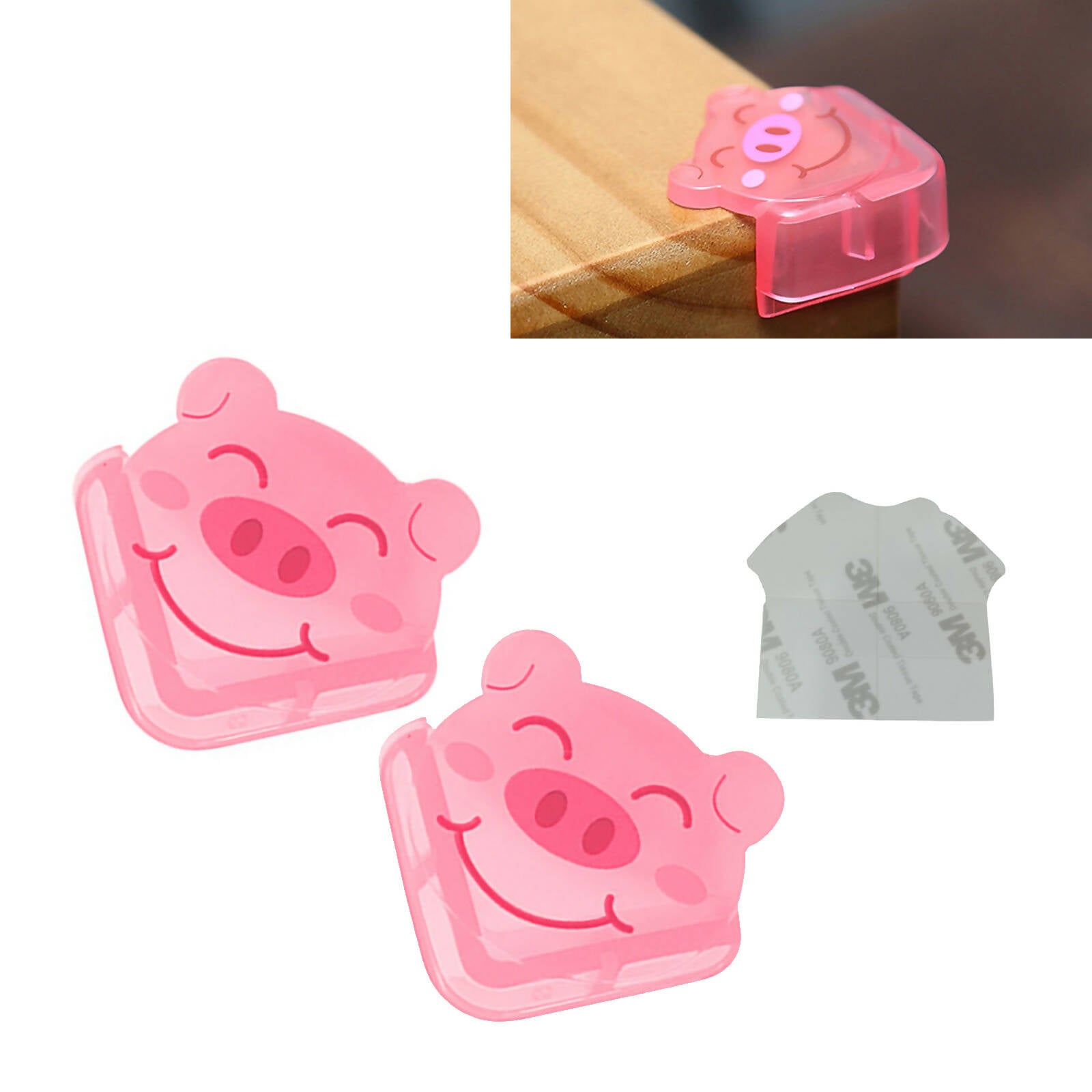 Safe-O-Kid Piggy Shaped, Compact Corner Safety For Sharp Corners, Pink