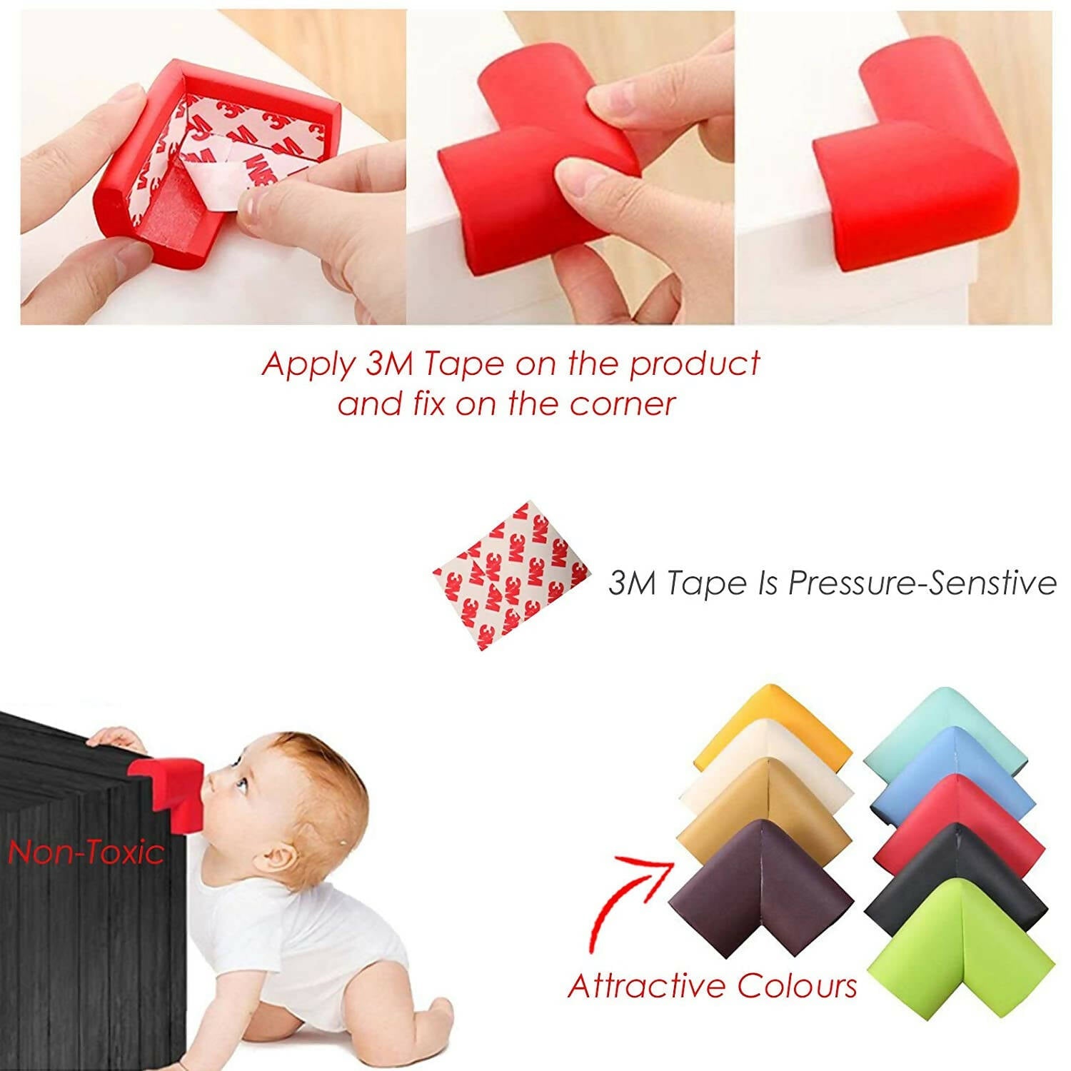 Safe-O-Kid L Shaped Small Nbr Corner Cushions For Kids Protection