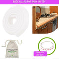 Safe-O-Kid Unique High Density L-Shaped 2 Mtr Long 2 Medium Edge Guards With 8 Corner Cushions White