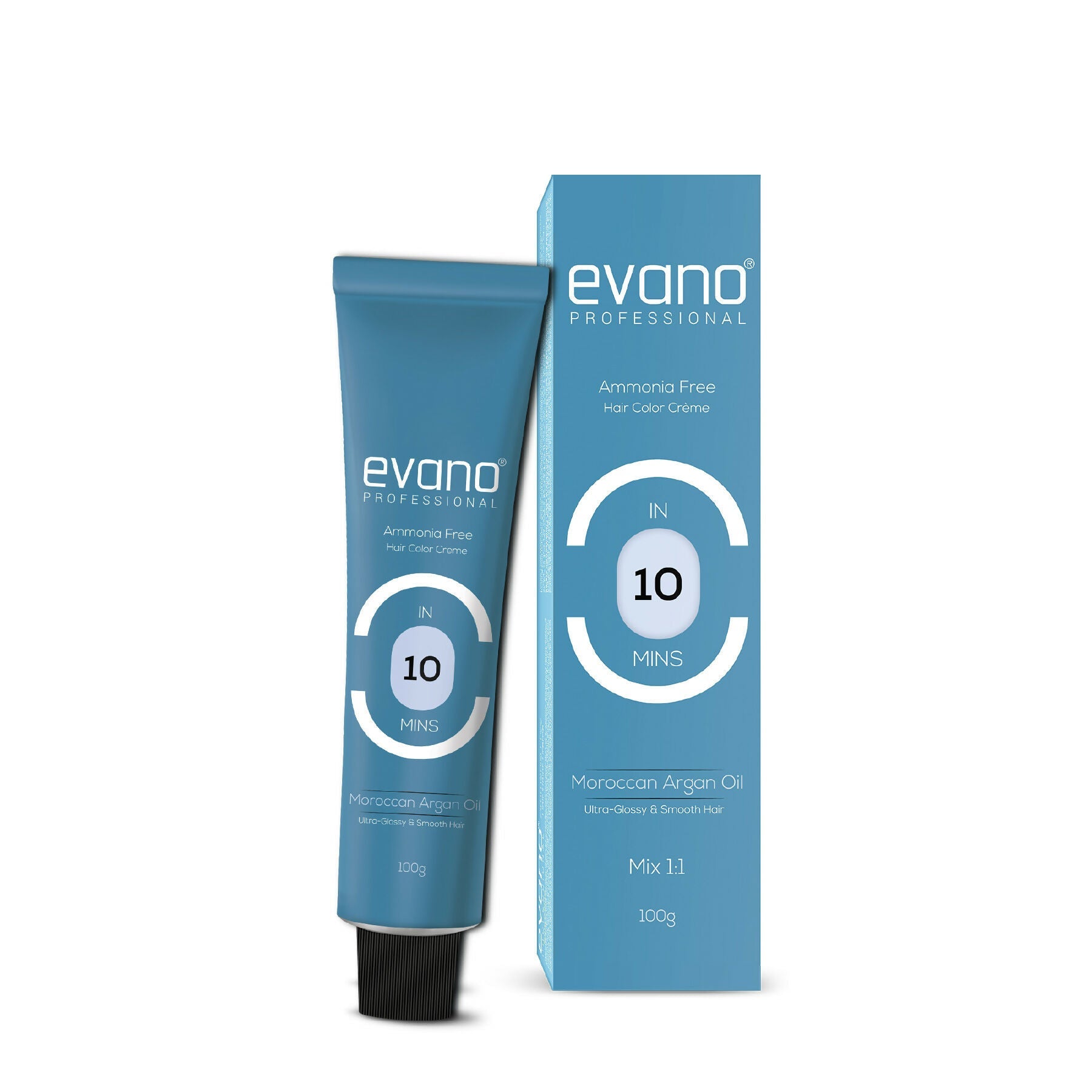 Evano Professional Creme Hair Colour Darkest Brown for Women & Men