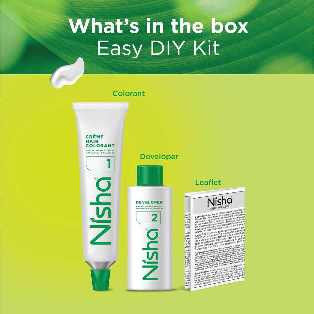 Nisha Creme Hair Color for Women & Men - Natural Black