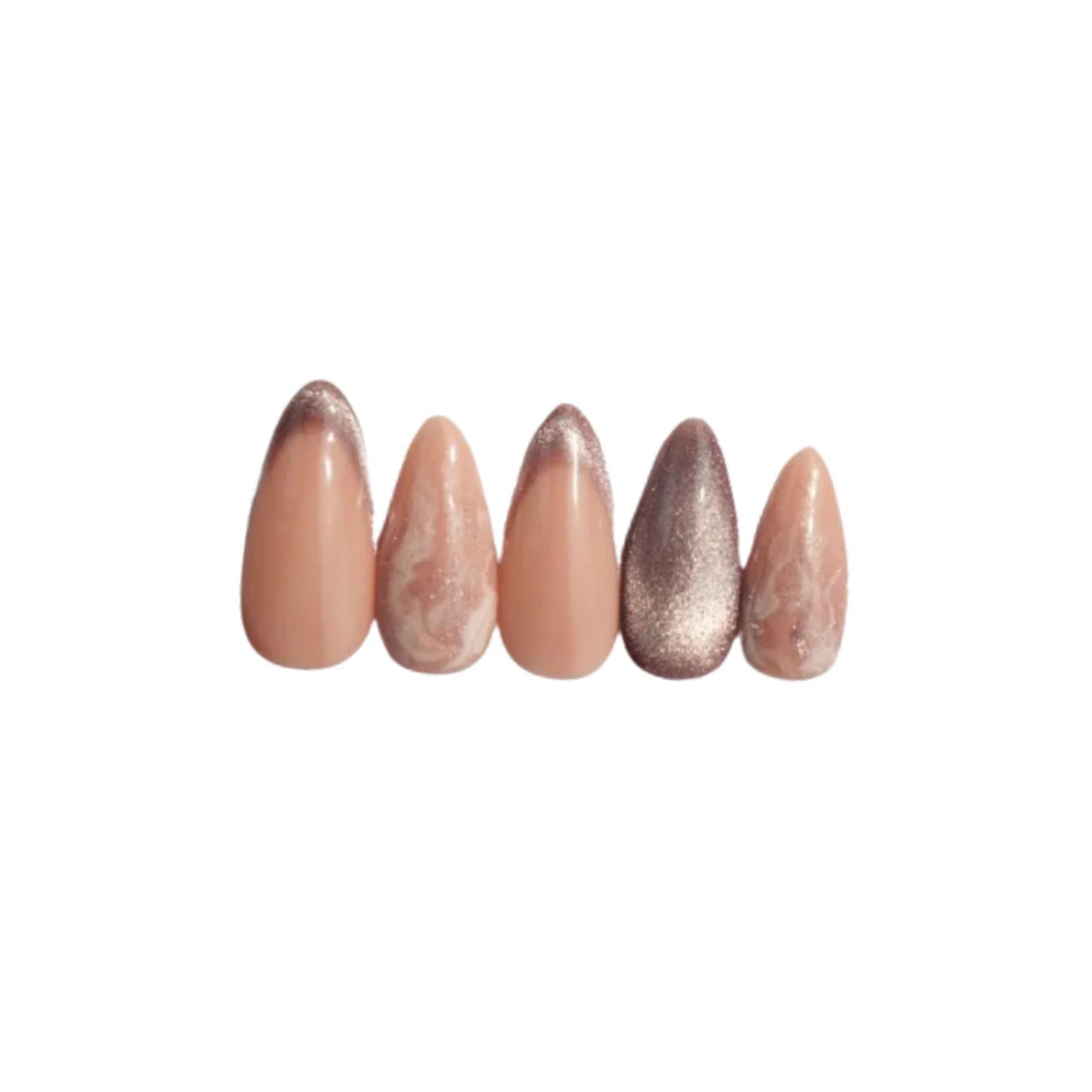 SOEZI Pink Charm Reusable Press On Nails - Application Kit
