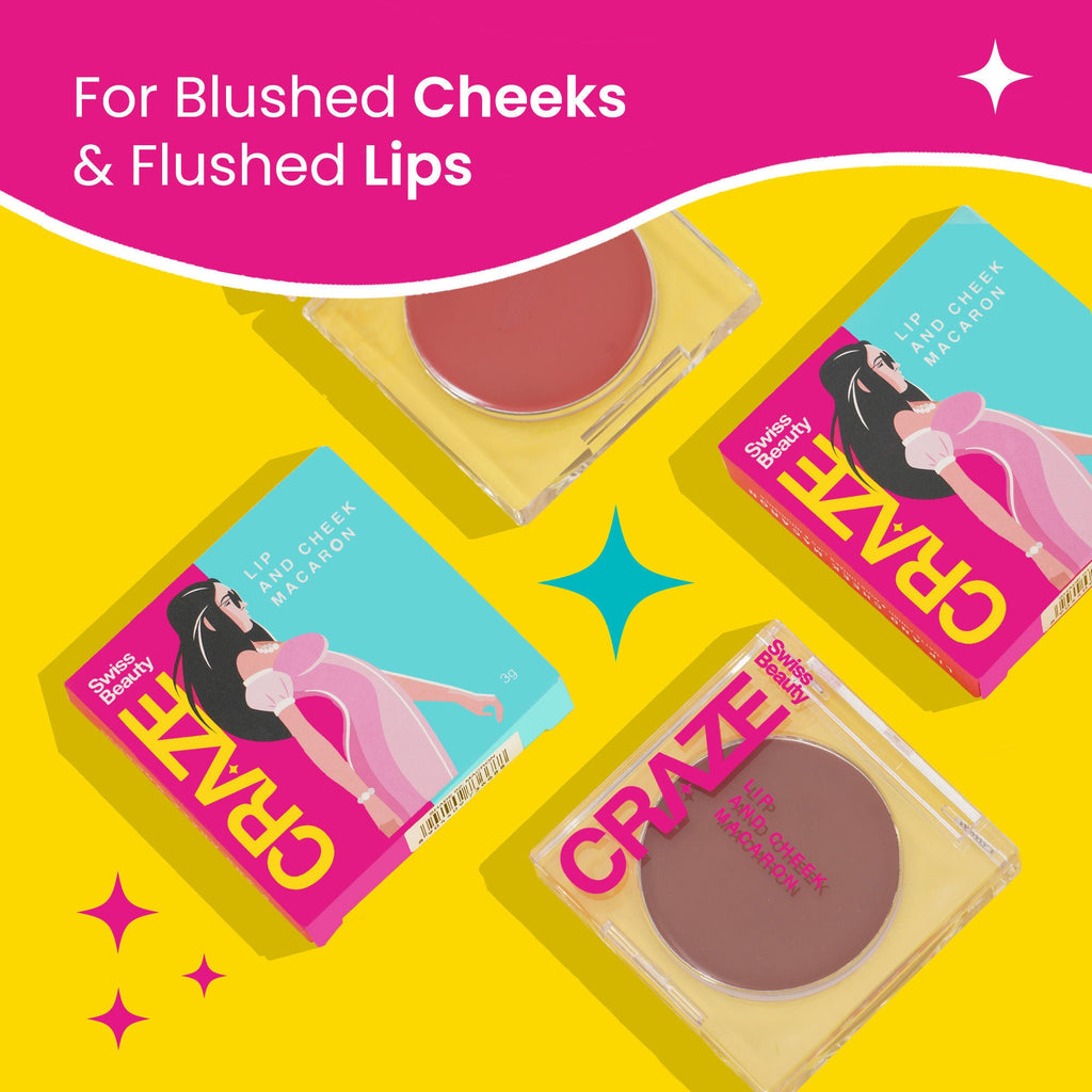 Swiss Beauty CRAZE Lip & Cheek Macaron With Vitamin E And Olive Oil - 03 Apple Pie
