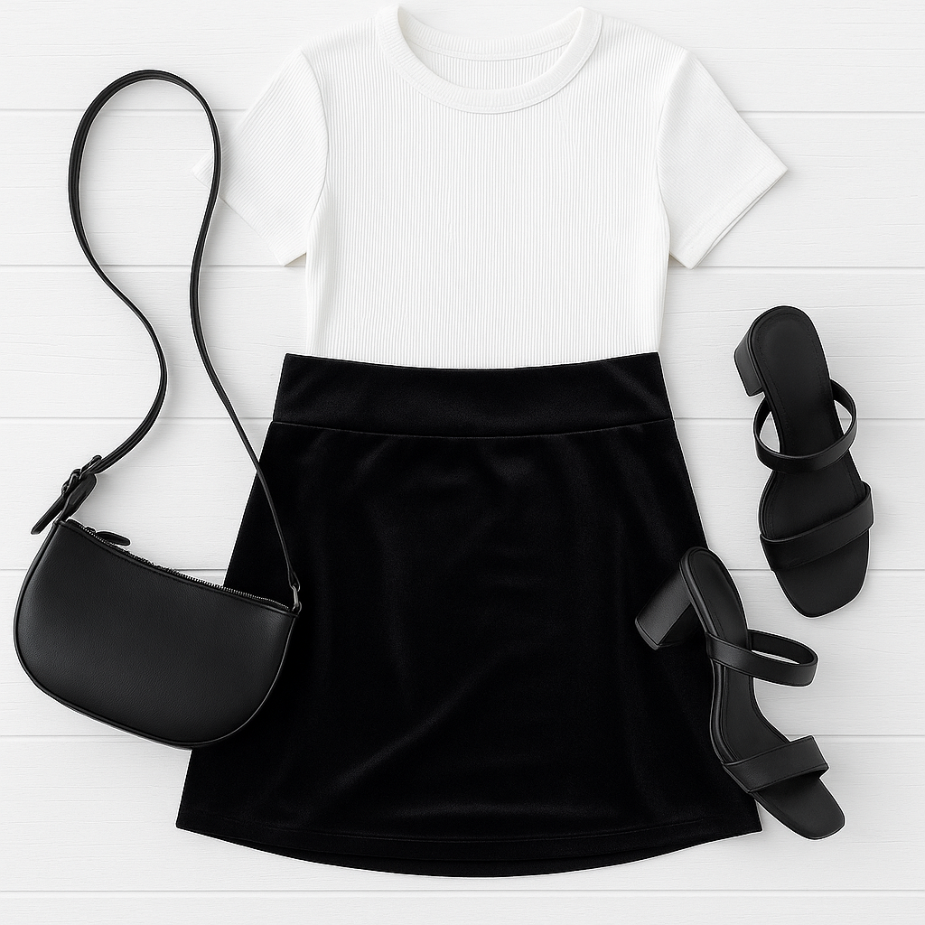 Ready to Ship | The Scarlett - Black Velvet Skirt