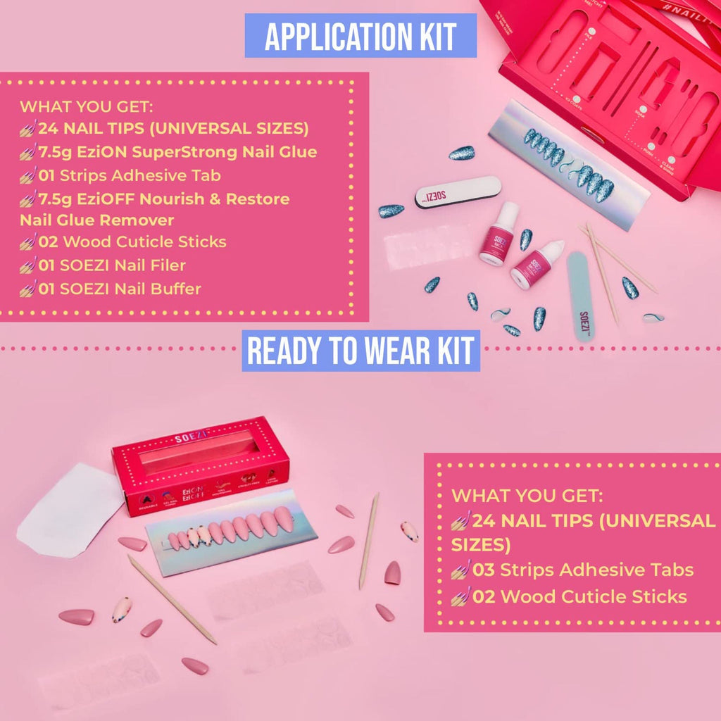 SOEZI Cougar Reusable Press On Nails - Application Kit