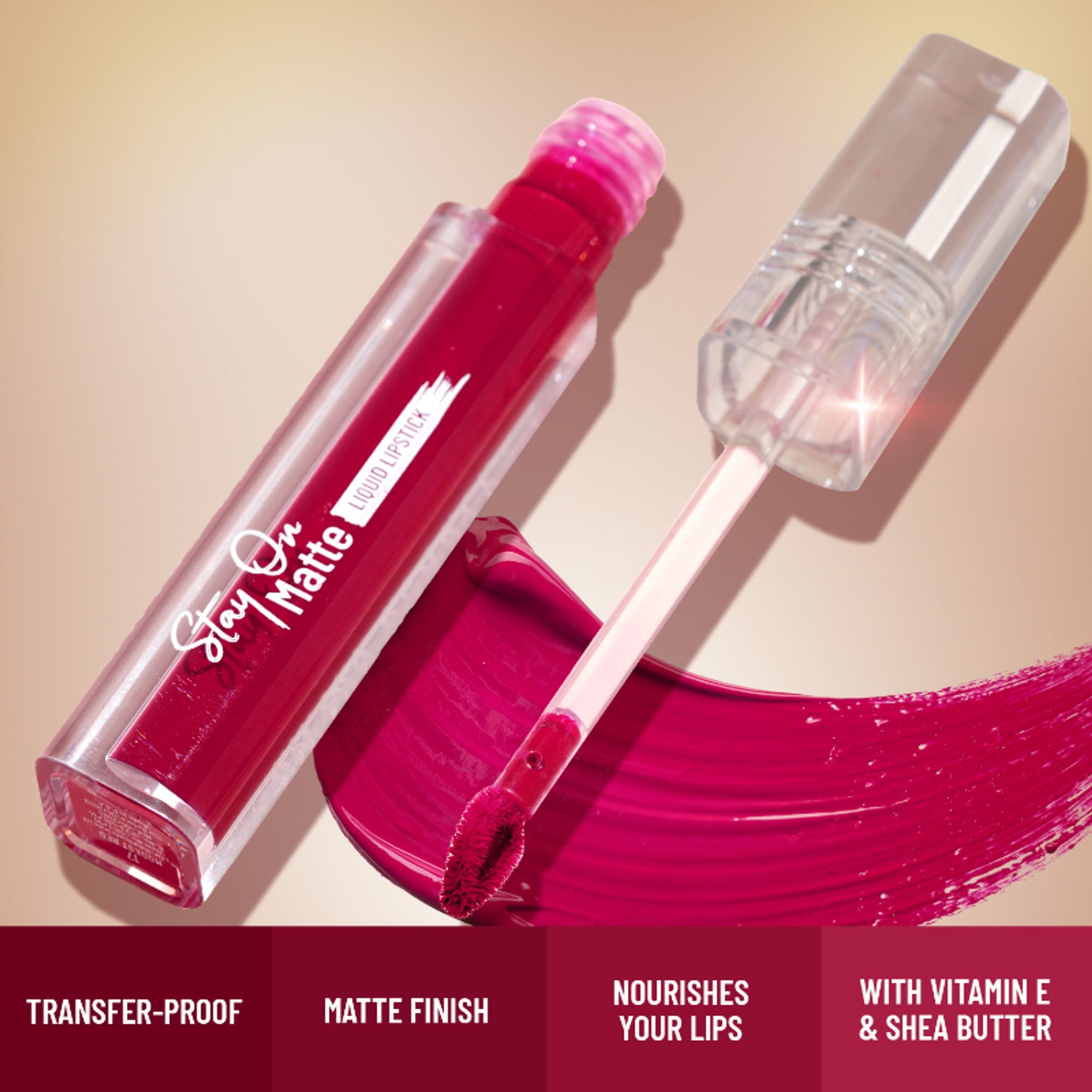 Swiss Beauty Stay On Matte Liquid Lipstick - 3 Almond Pink
