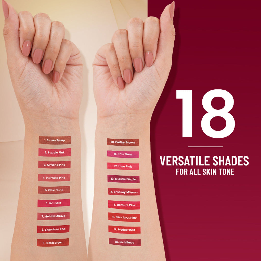 Swiss Beauty Stay On Matte Liquid Lipstick - 9 Fresh Brown