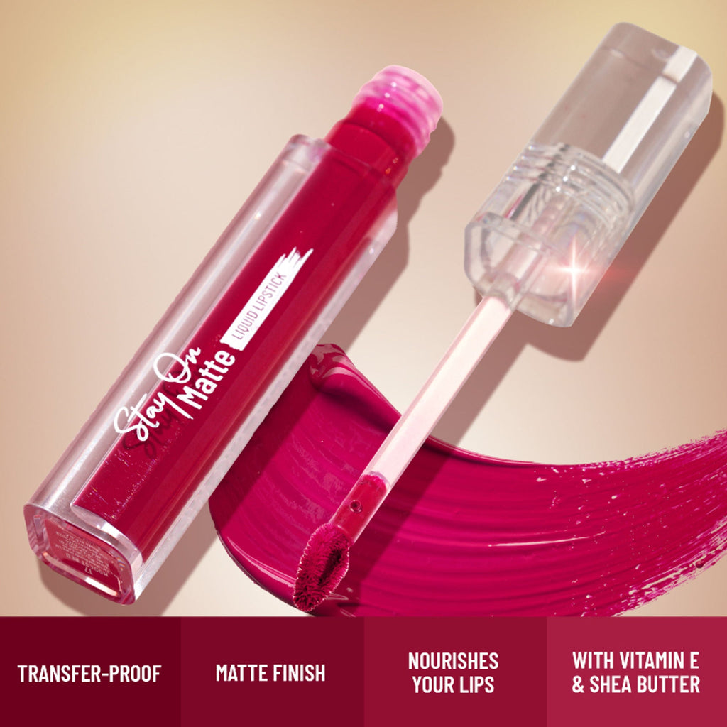 Swiss Beauty Stay On Matte Liquid Lipstick - 15 Demure Pink