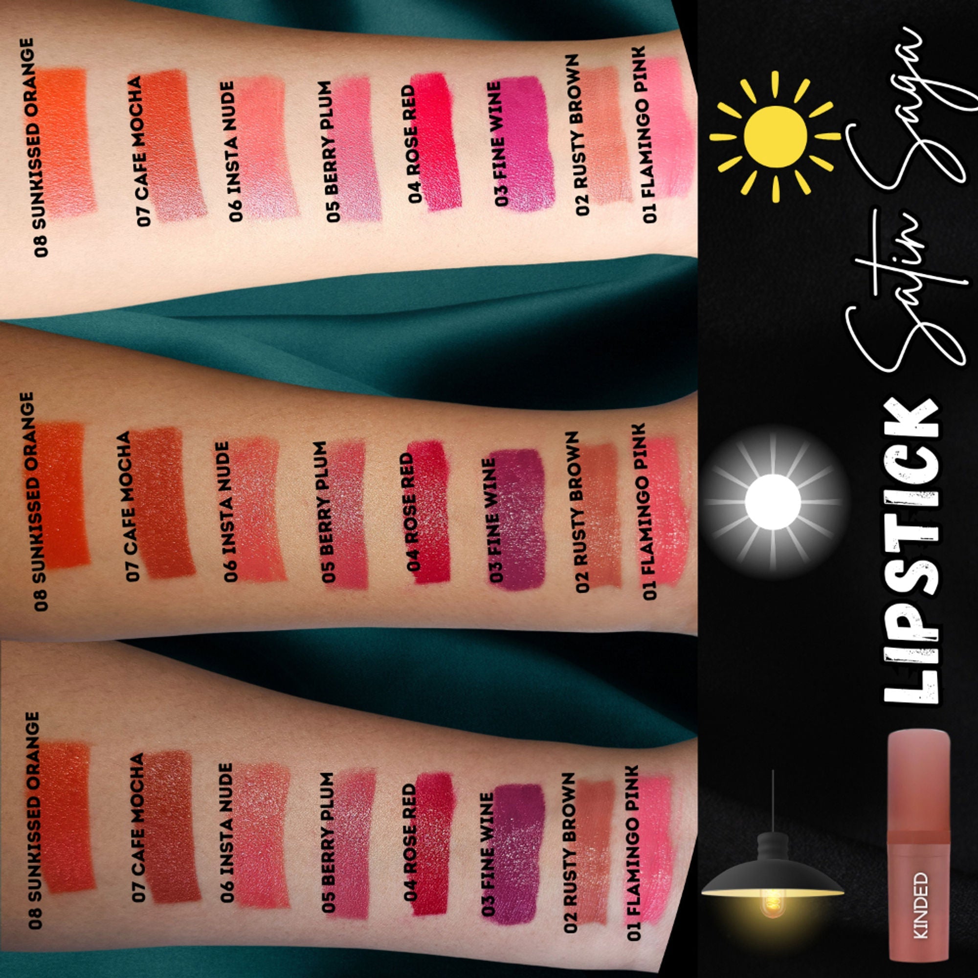 KINDED Satin Saga Bullet Creamy Lipstick With Satin Finish & Vitamin E - 06 Insta Nude