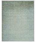 Antique Finish Silver, Gray and Charcoal Hand Knotted Oriental Oushak 8x10 wool Area Rug